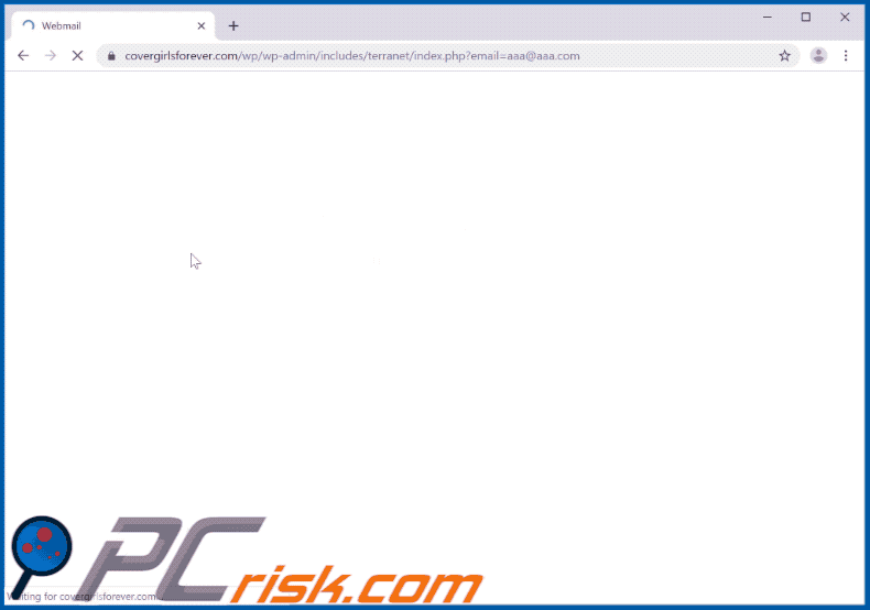Apariencia del sitio web phising de credenciales de email GIF