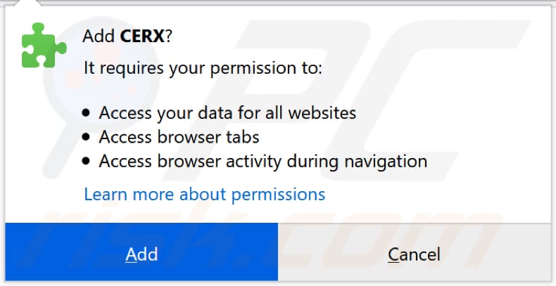 CERX requiere permiso para acceder a diferentes datos