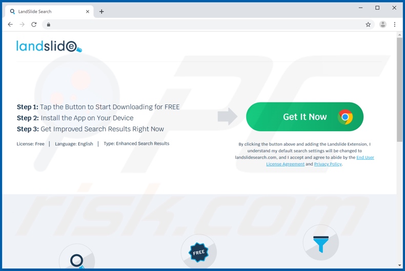 Sitio web utilizado para promover el secuestrador del navegador 