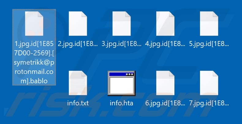 Archivos cifrados por el ransomware Bablo (.bablo extension)