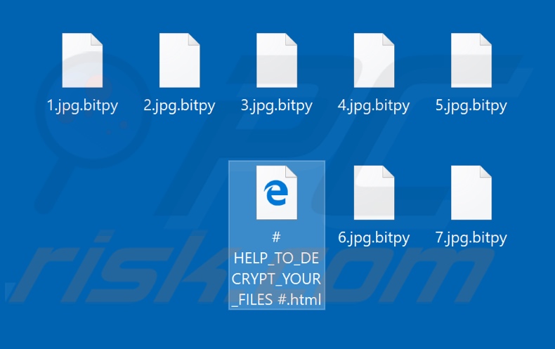 Archivos cifrados por el ransomware BitPyLock (extensión .bitpy)