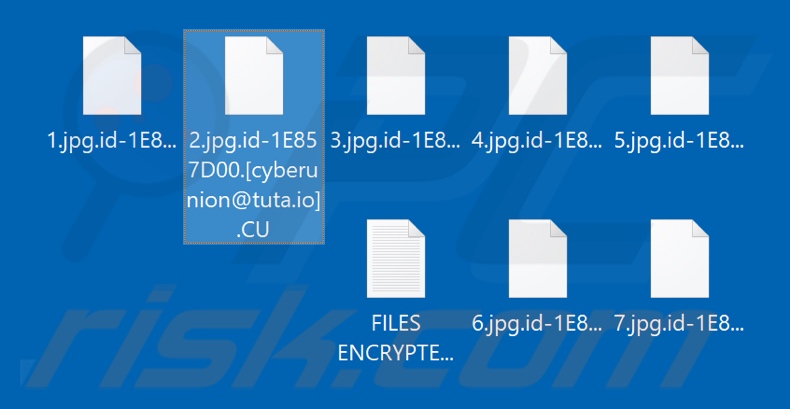 Archivos encriptados por el ransomware CU (extensión .CU)