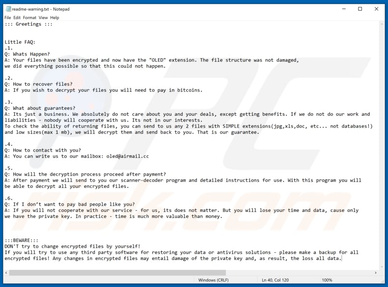 Oled ransomware