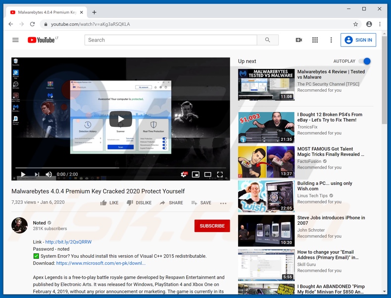 El ransomware pashka hackeó el canal de youtube