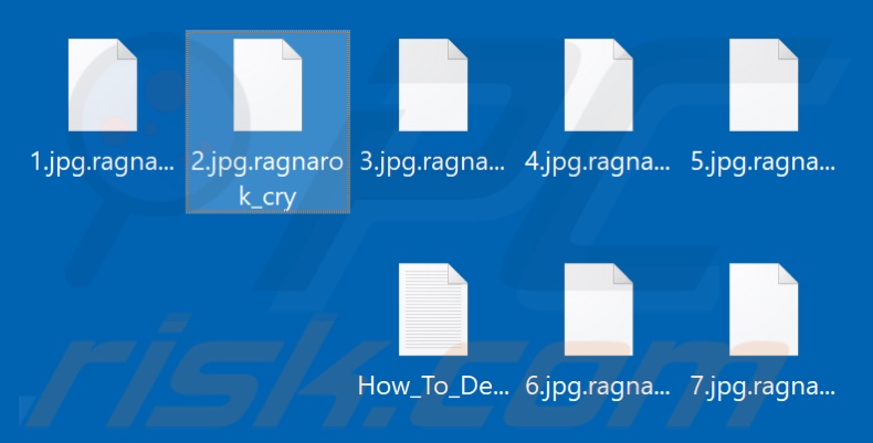 Archivos encriptados por el ransomware Ragnarok (extensión .ragnarok_cry)