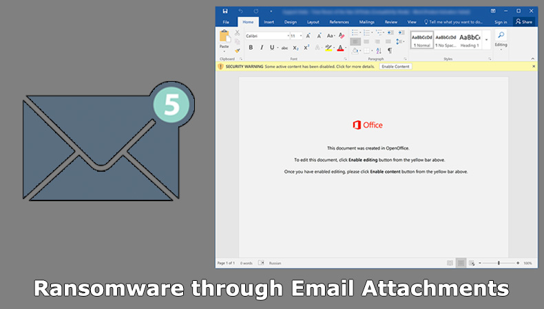 Ransomware a través de archivos adjuntos de correo electrónico