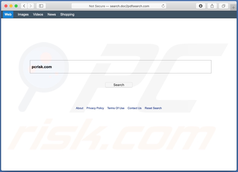 search.doc2pdfsearch.com secuestrador del navegador en una computadora Mac