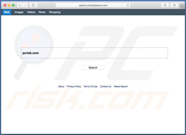 Secuestrador de navegador search.pricklybears.com en una computadora Mac