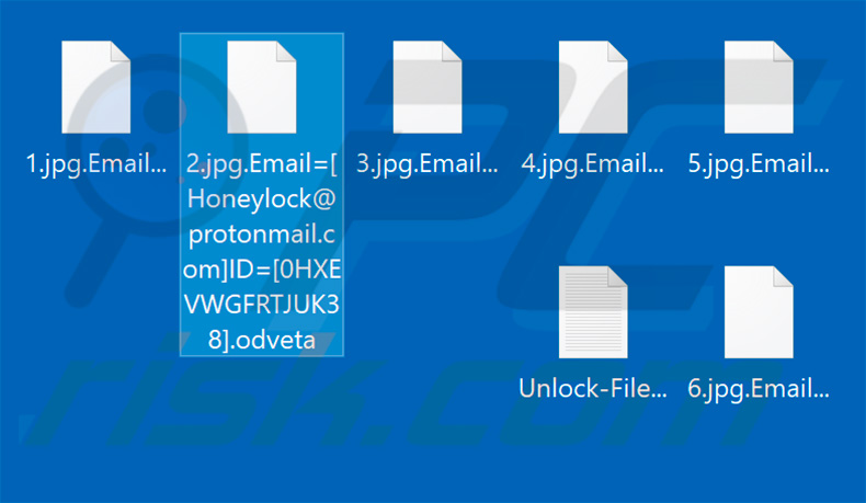 Archivos cifrados por el ransomware Odveta actualizado