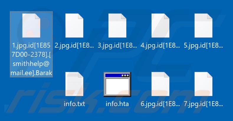 Archivos cifrados por el ransomware Barak (extensión .Barak)