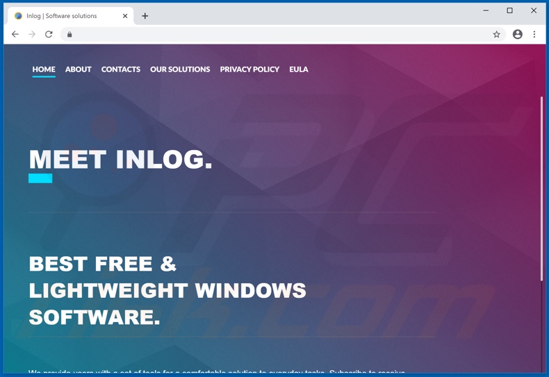 Sitio que promociona el navegador InLog