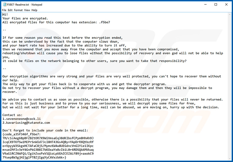 Nota de rescate actualizada del ransomware Mailto (NetWalker)