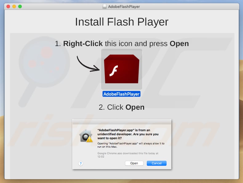 Falso instalador de Adobe Flash Player