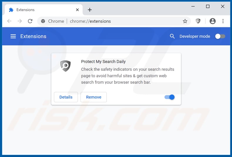 Eliminando las extensiones de Google Chrome relacionadas con protectmysearchdaily.com