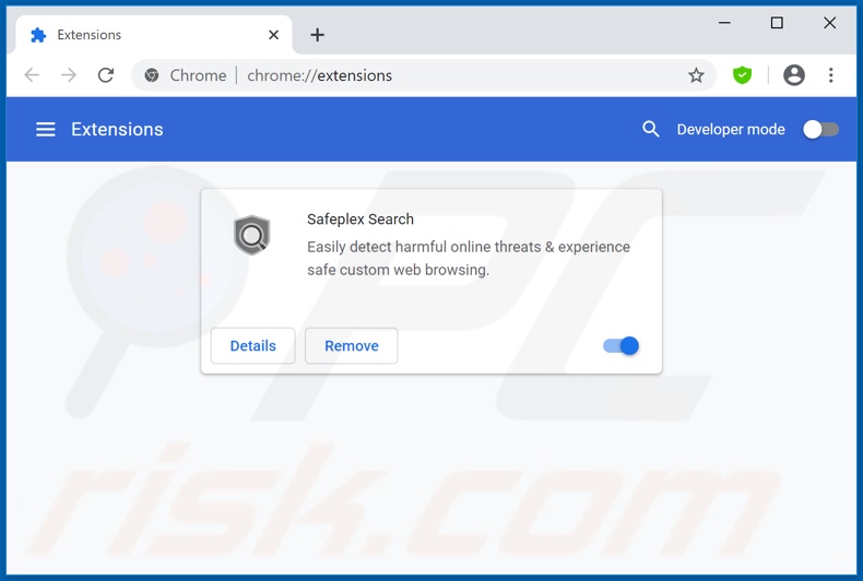 Eliminando las extensiones de Google Chrome relacionadas con safeplexsearch.com