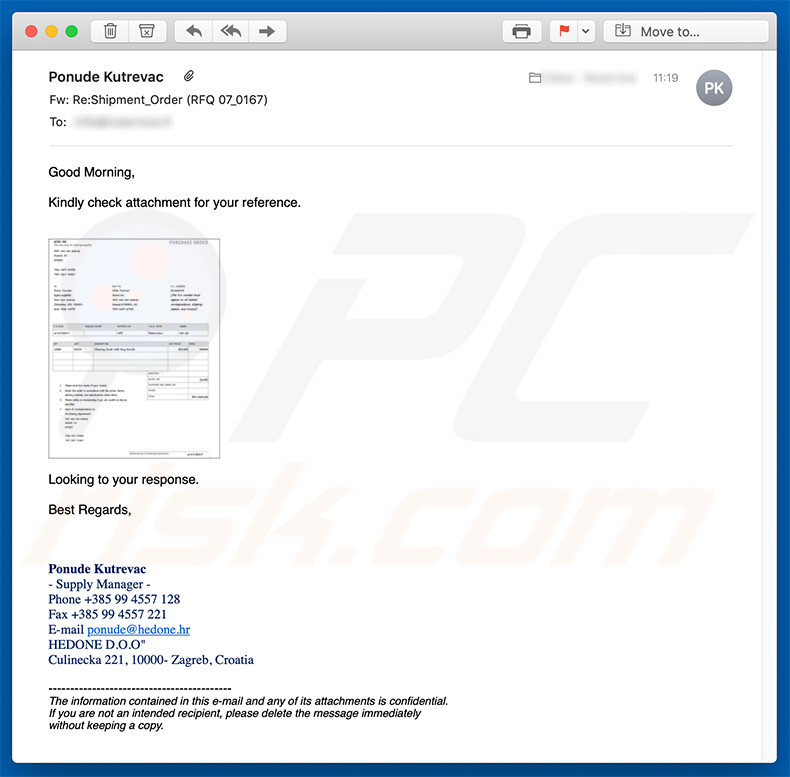 Correo electrónico de promoción de troyanos Cryxos