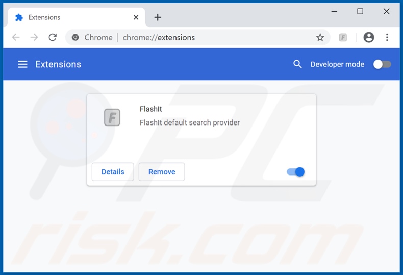 Eliminando las extensiones de Google Chrome relacionadas con flashit.xyz