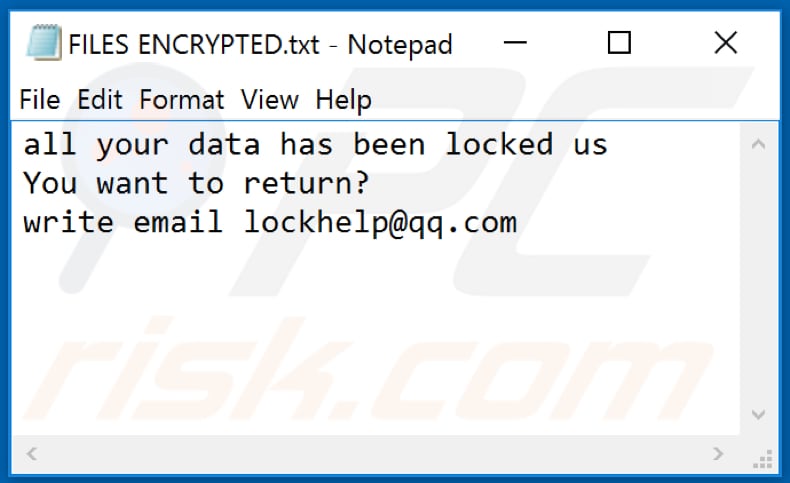 Gate archivo de texto de ransomware (FILES ENCRYPTED.txt)