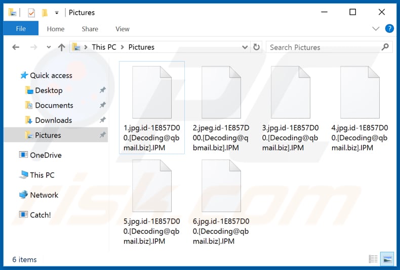 Archivos cifrados por ransomware IPM (extensión .IPM)