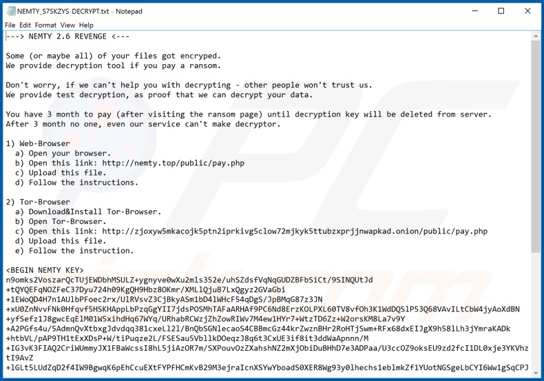 Instrucciones de descifrado de Nemty 2.6 (NEMTY_[random]-DECRYPT.txt)