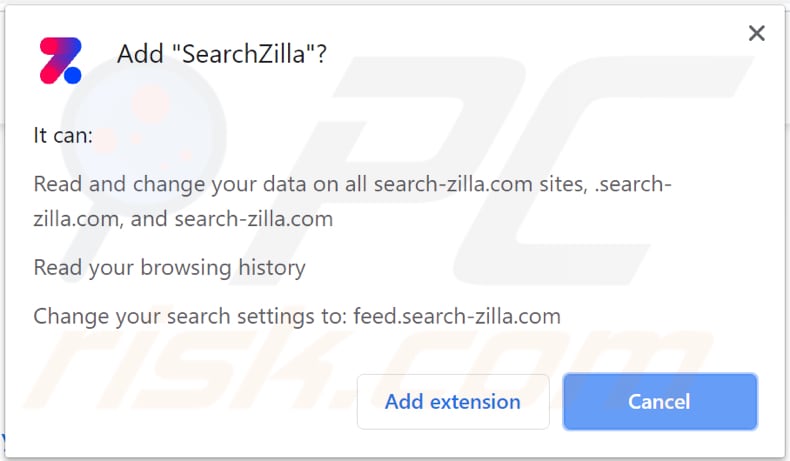 El secuestrador de navegador SearchZilla pide permiso para ser instalado