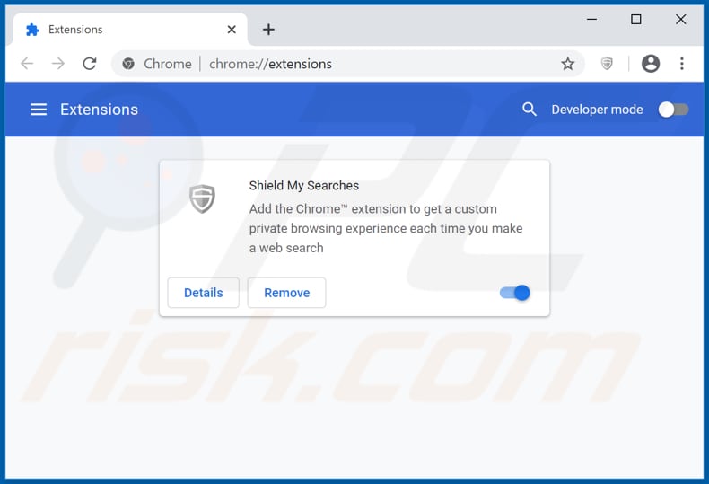 Eliminando las extensiones de Google Chrome relacionadas con search.shieldmysearches.com