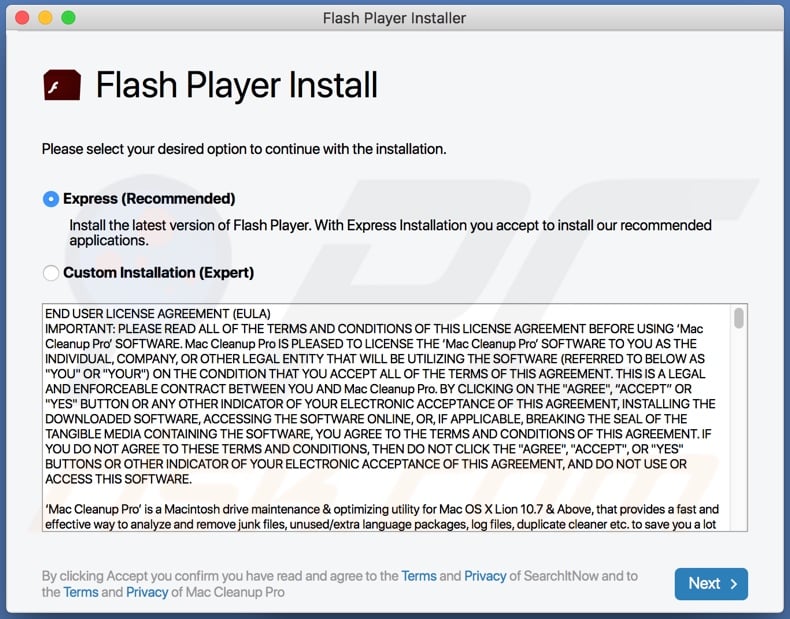 Adware UltraSearchApp distribuido a través de un falso Adobe Flash Player