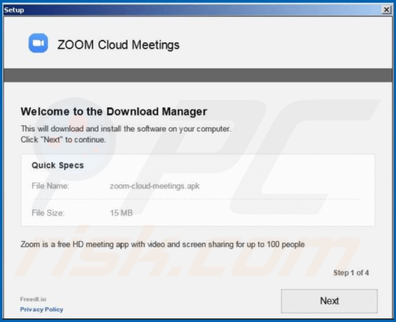 Otro instalador malicioso del virus Zoom