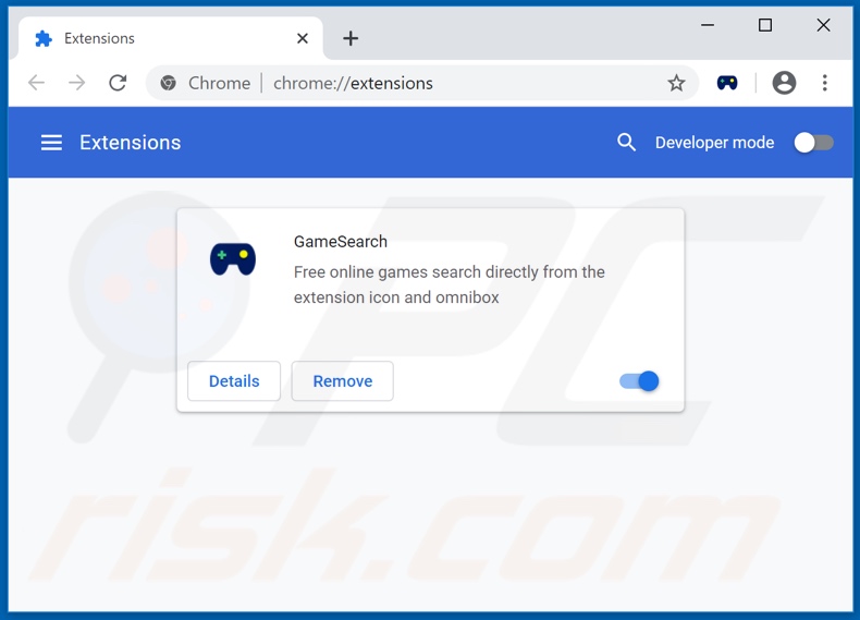 Eliminando las extensiones de Google Chrome relacionadas con gamsrch.com