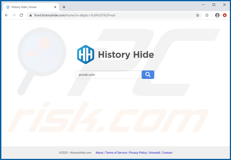 Secuestrador de navegador historyhide.com