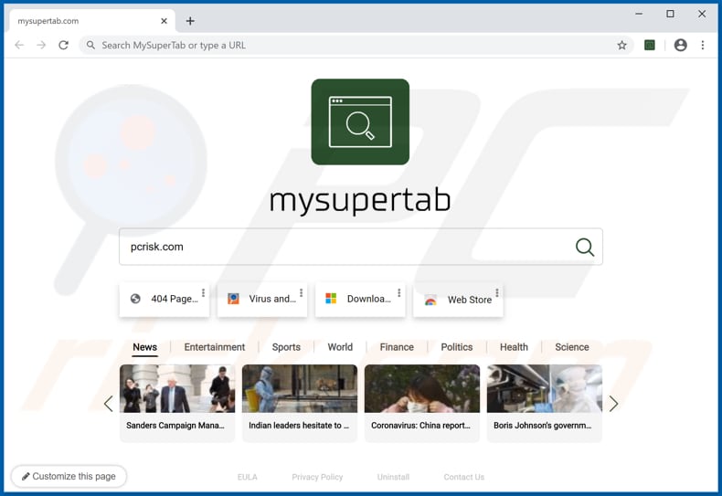 Secuestrador de navegador MySuperTab.com