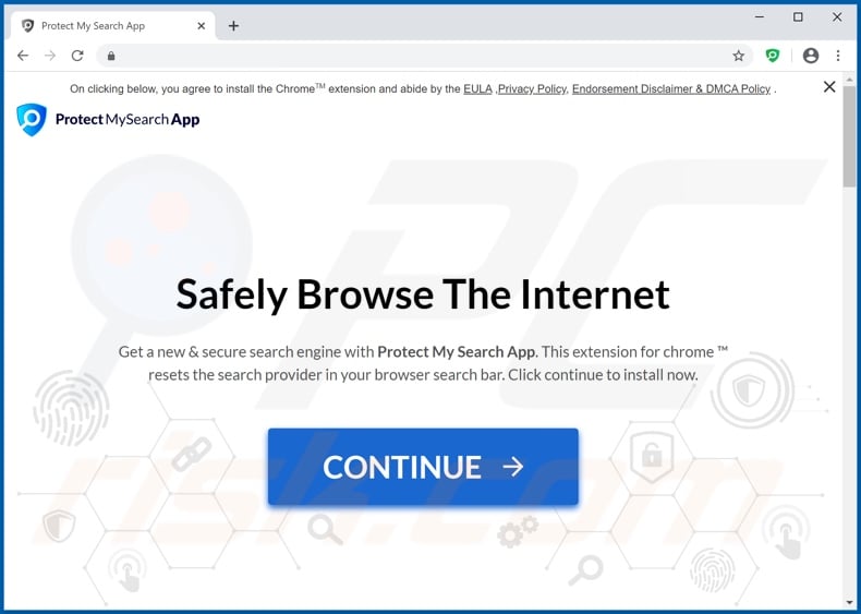 Sitio web utilizado para promover al secuestrador de navegador 