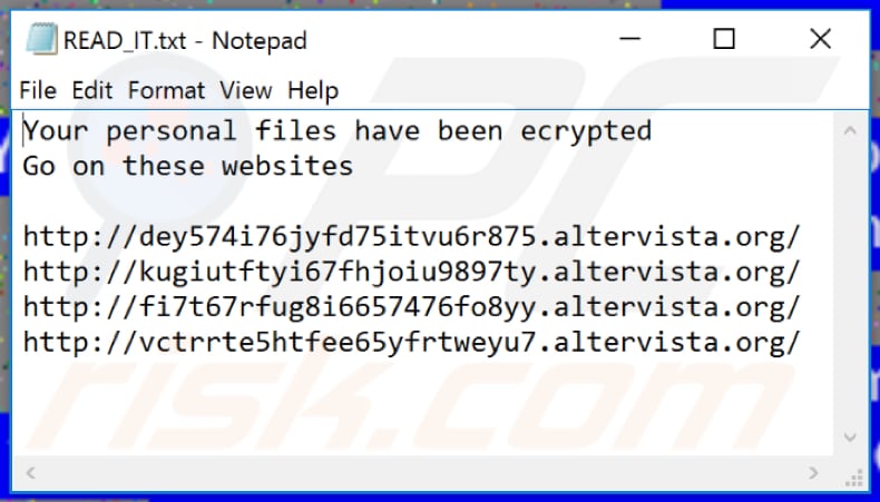 Archivo de texto Rogue ransomware (READ_IT.txt)