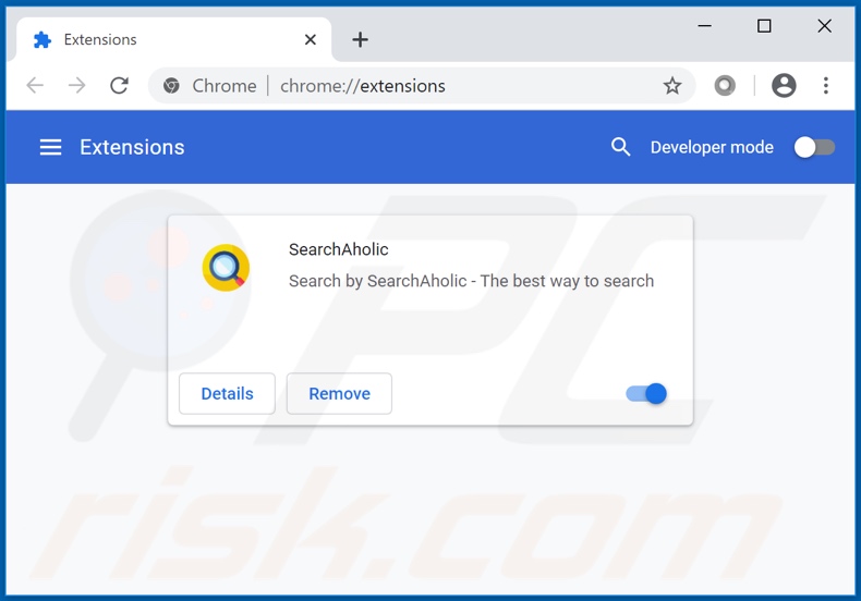 Eliminando las extensiones de Google Chrome relacionadas con search-aholic.com