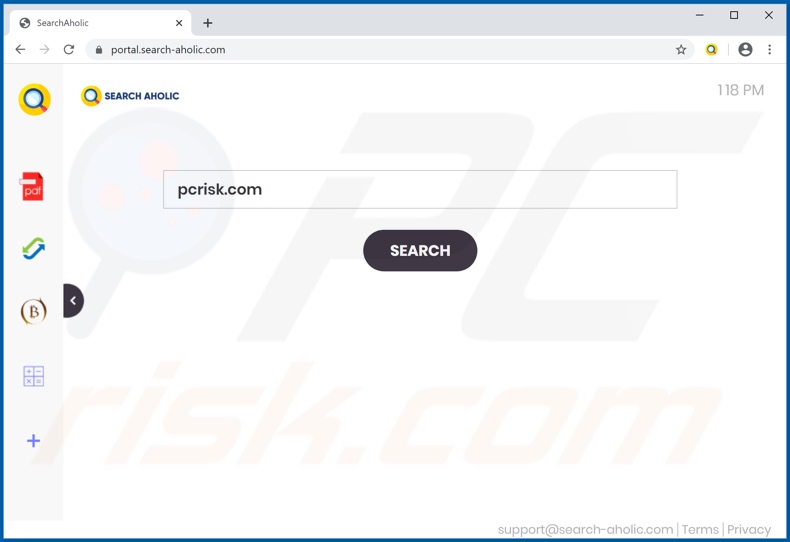 Secuestrador de navegador search-aholic.com
