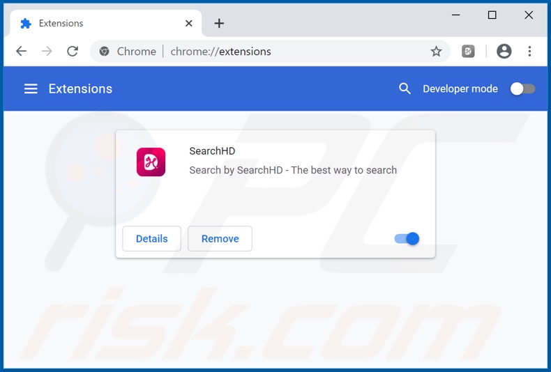 Eliminando las extensiones de Google Chrome relacionadas con search-hd.com