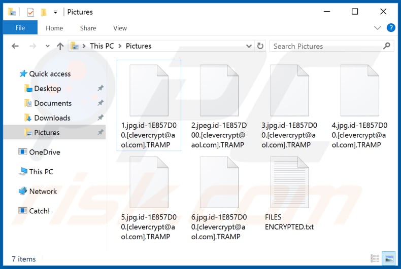 Archivos encriptados por el ransomware TRAMP (extensión .TRAMP)