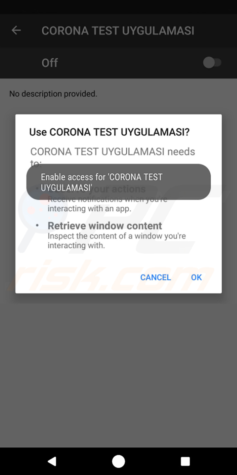 Anubis disfrazado de aplicación de prueba de Coronavirus (COVID-19)