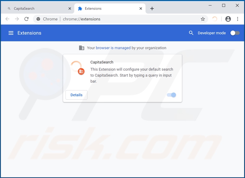 Eliminando las extensiones de Google Chrome relacionadas con search.capita.space