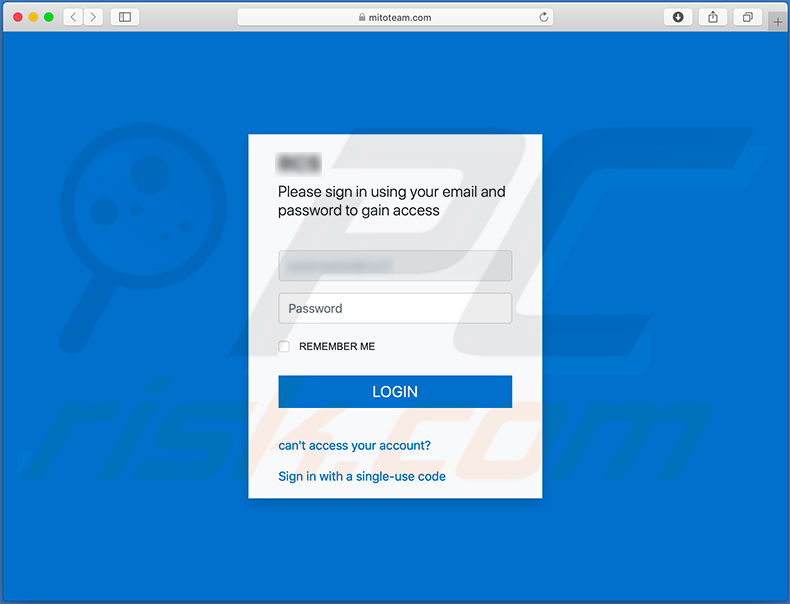Mitoteam[.]com - sitio phising de credenciales de email