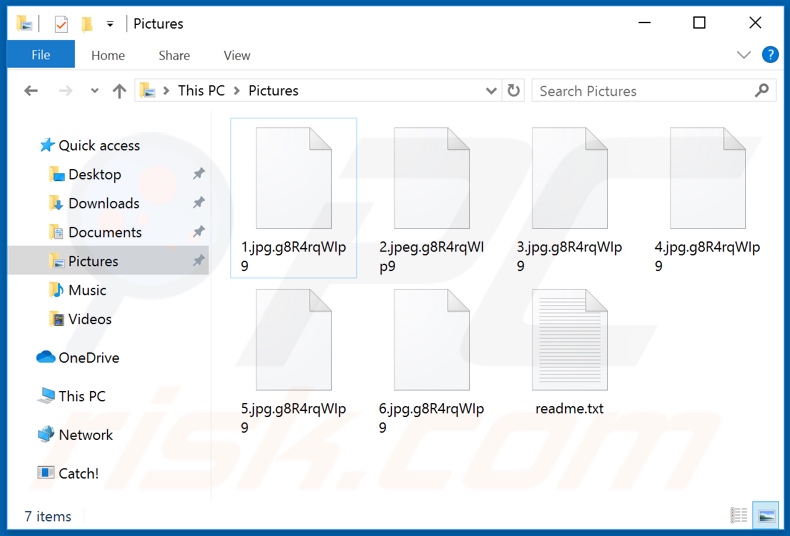 Archivos encriptados por Paymen45 ransomware (extensión .g8R4rqWIp9)