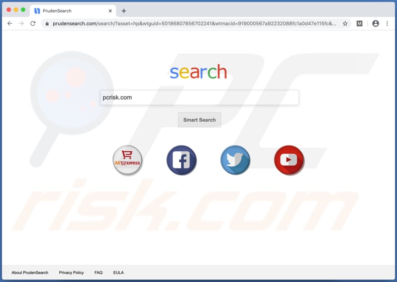 Secuestrador de navegador prudensearch.com en una computadora Mac