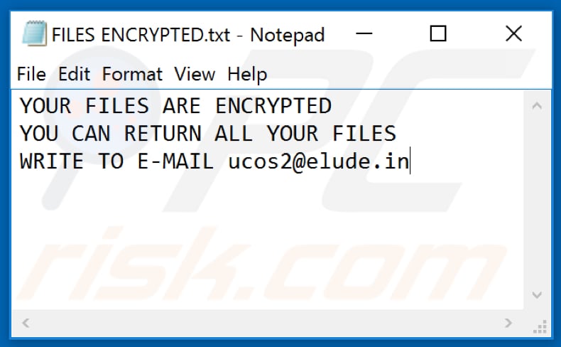 Archivo de texto del ransomware Bad (FILES ENCRYPTED.txt)