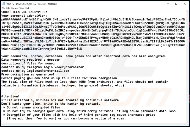 Nota de texto del ransomware Coronavirus (HOW TO RECOVER ENCRYPTED FILES.TXT)