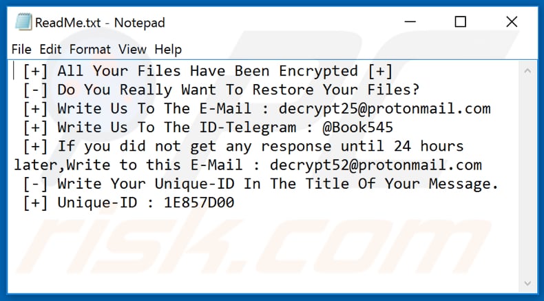 Fob archivo de texto de ransomware (ReadMe.txt)
