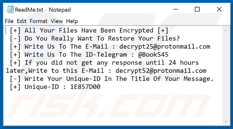 Fob archivo de texto de ransomware (ReadMe.txt)