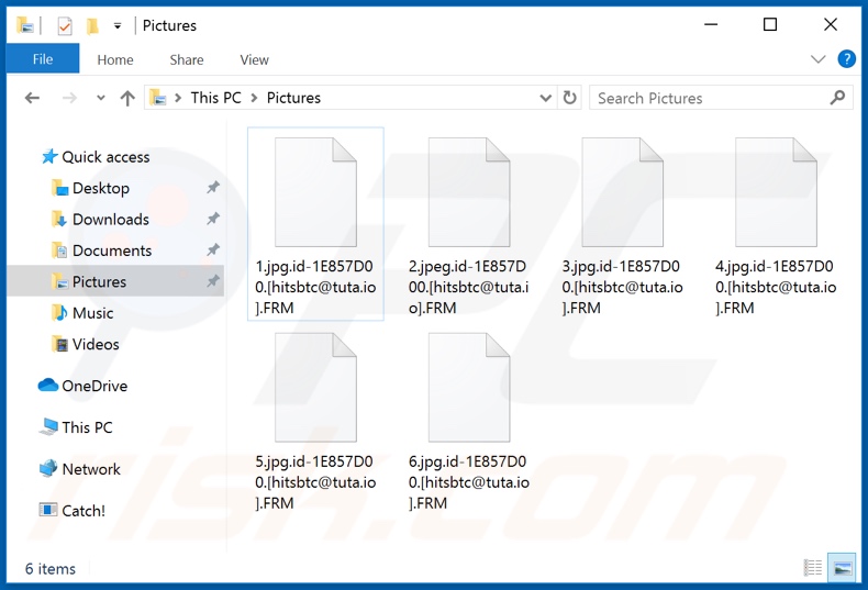 Archivos encriptados por el ransomware FRM (extensión .FRM)