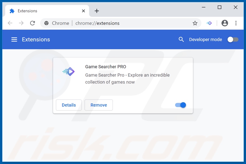 Eliminando las extensiones de Google Chrome relacionadas con search.gamesearcher.pro