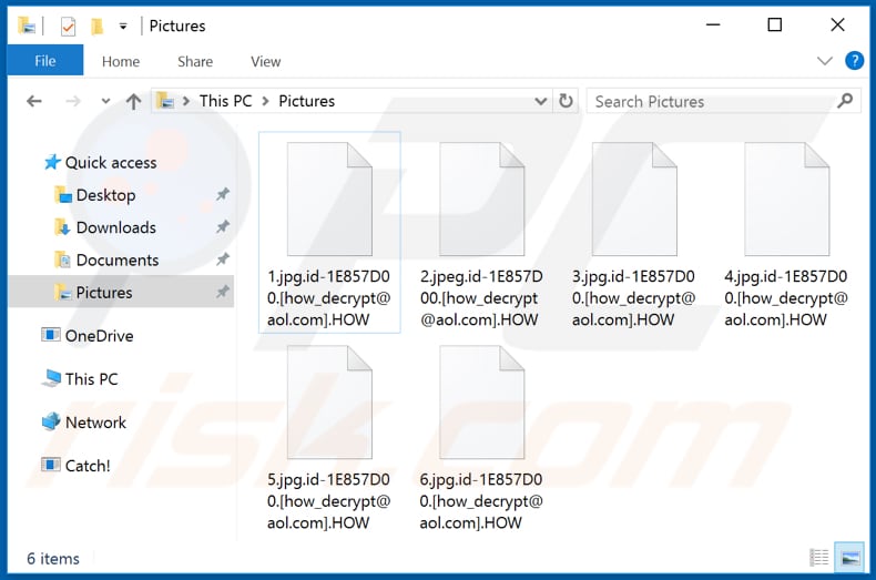 Archivos encriptados por el ransomware .HOW (extensión .HOW)