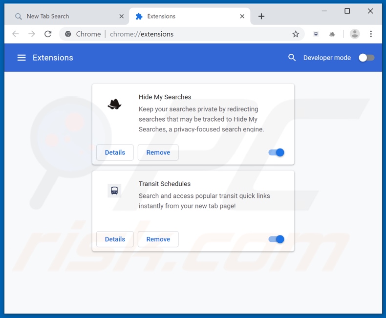 Eliminando las extensiones de Google Chrome relacionadas con mybrowser-search.com